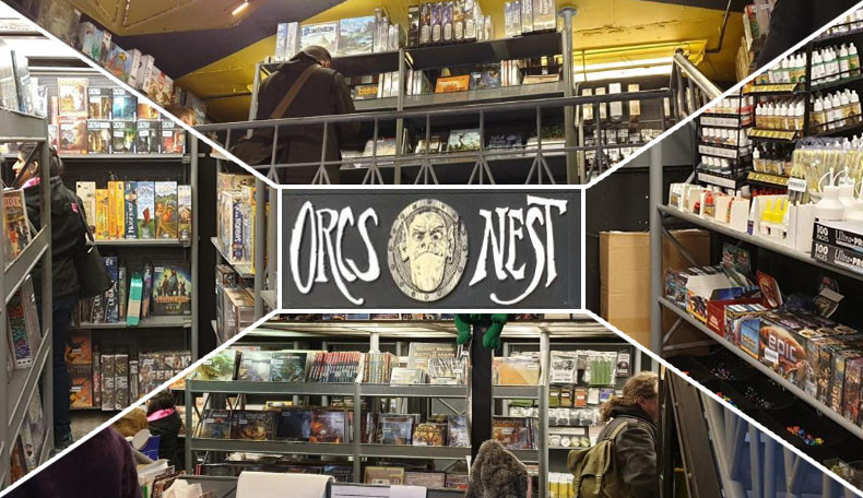 View into the Orcs Nest – Shop for Tabletop RPG and miniature wargames in London. Blick in das Orknest – Laden für Pen & Paper Rollenspiele und Tabletop Spiele in London.